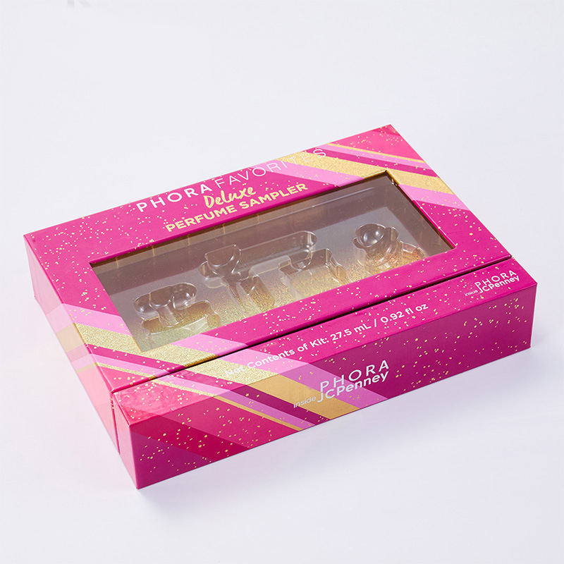 Hot Stamping Foil Perfume Gift Paper Boxes With Window