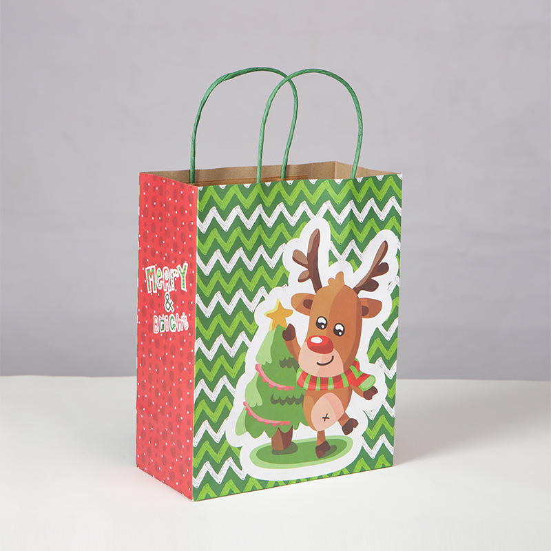 Custom Design Recyclable Christmas Paper Shopping bag