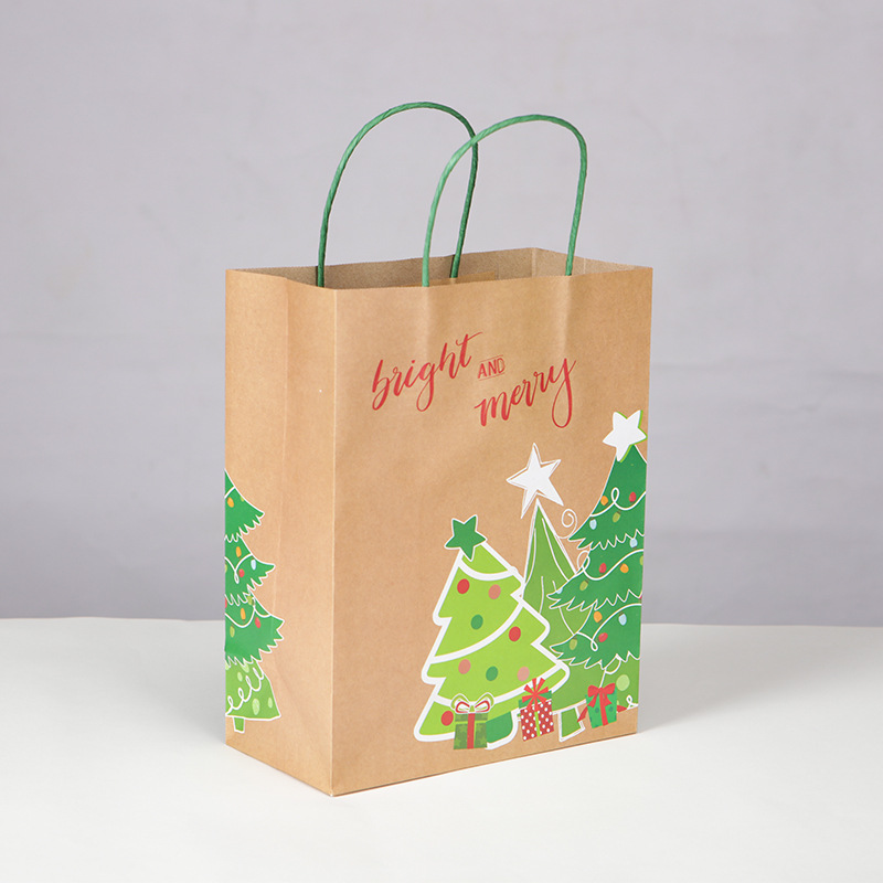 Eco-Friendly Christmas Gift Bags With Paper Handle Wholesale