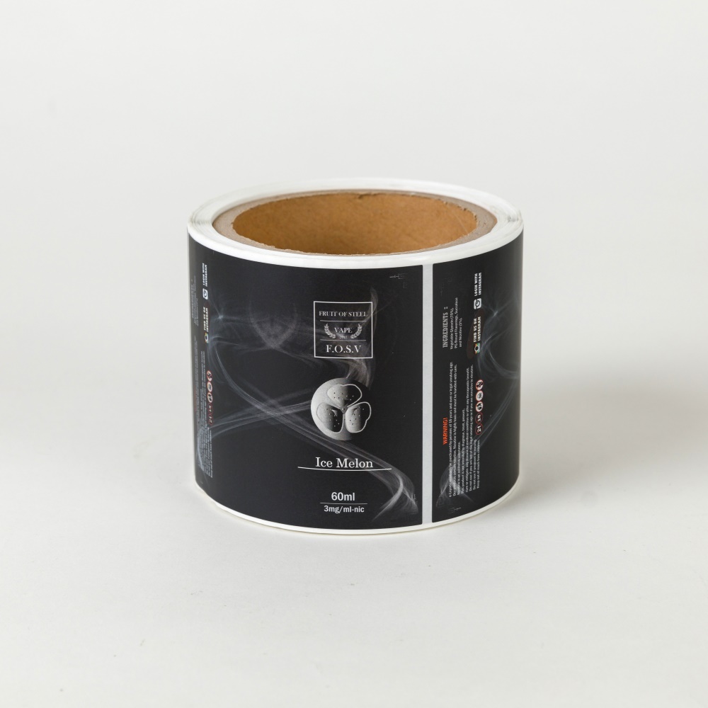 Factory Direct Shiny Silver PP Label Rolls For Vape Products