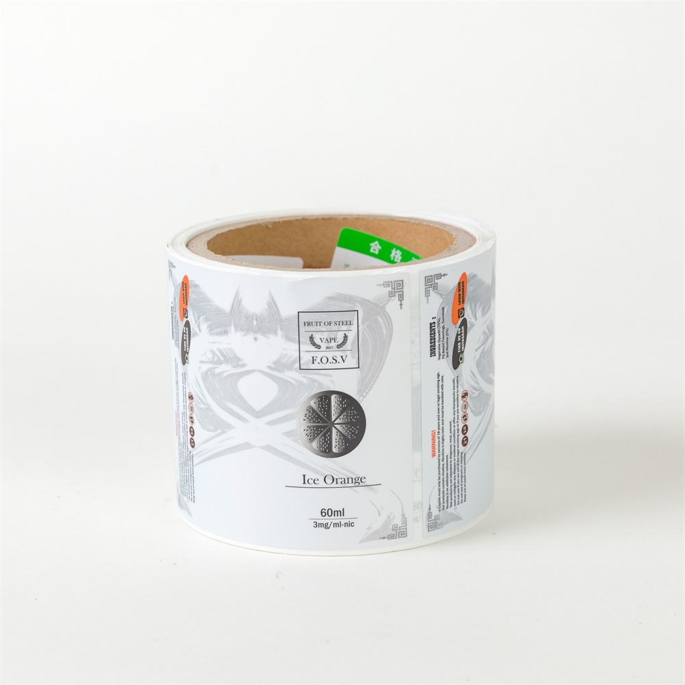 Factory Direct Shiny Silver PP Label Rolls For Vape Products